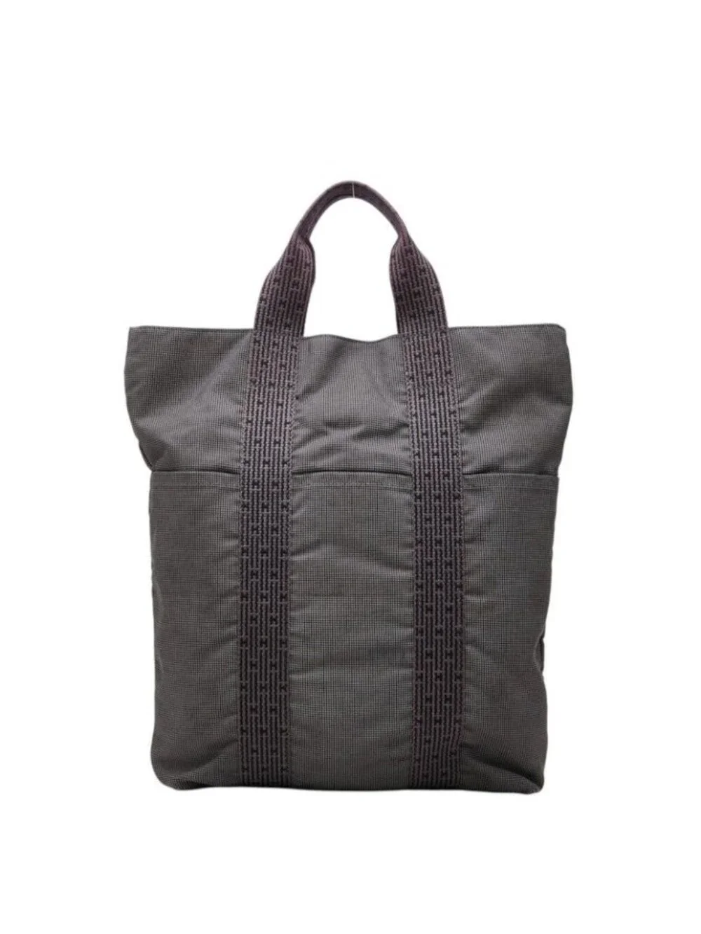 Hermes Herline Cabas Tote Bag Gray Canvas